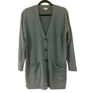 J. Jill teal green vneck button closure cardigan